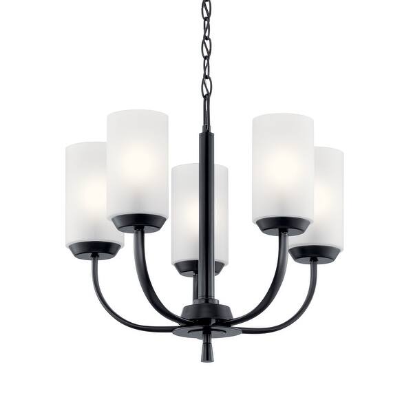 Kichler Lighting Kennewick 5Light Chandelier Black with Satin Etched