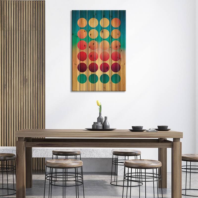 Summer At The Beach Print On Wood by Elisabeth Fredriksson - Multi-Color