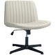 preview thumbnail 11 of 17, Criss Cross Chair with Wheels, Fabric Padded Armless Vanity Chair, Fabric Padded Task Chair with Adjustable Height - N/A Beige