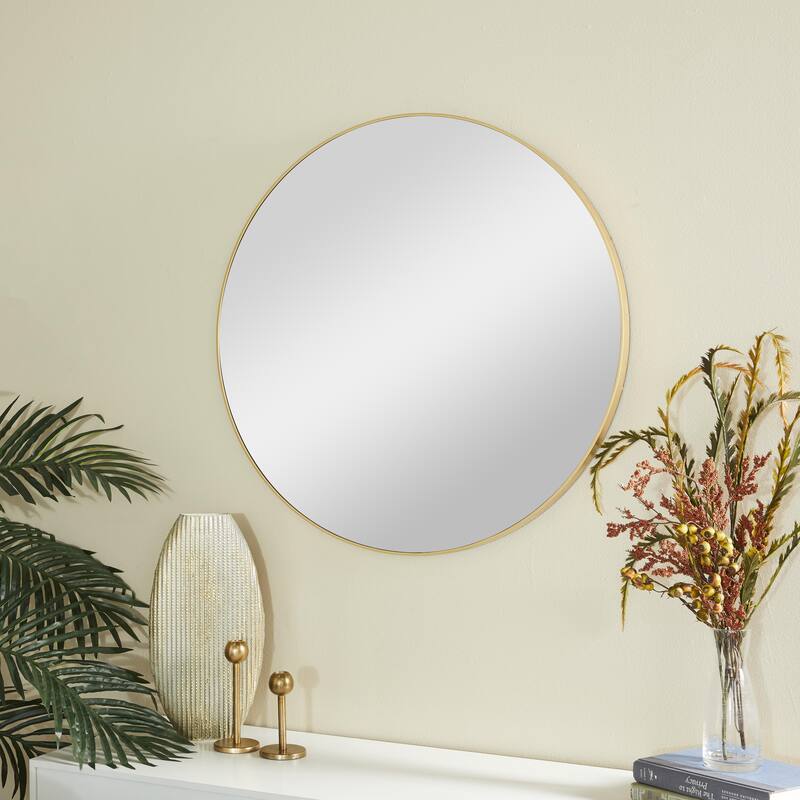 Black, White or Gold Wood Wall Mirror with Thin Frame