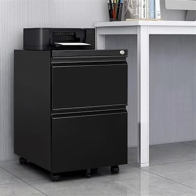 2-Drawer Mobile File Cabinet with Lock - 17"D x 24"W x 15"H