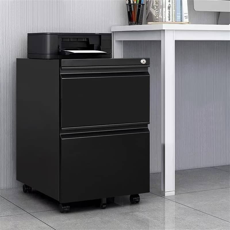 2-Drawer Mobile File Cabinet with Lock - 17"D x 24"W x 15"H