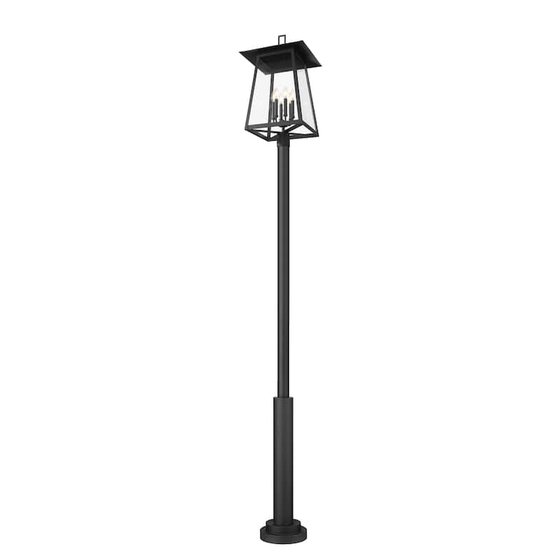 Rainer 6 Light Outdoor Post Mounted Fixture in Black