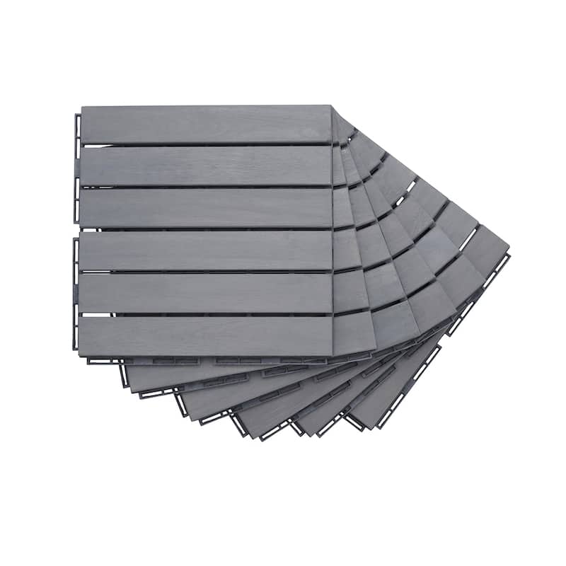 1 ft. x 1 ft. Acacia Wood Outdoor Interlocking Deck Tiles, Box of 10