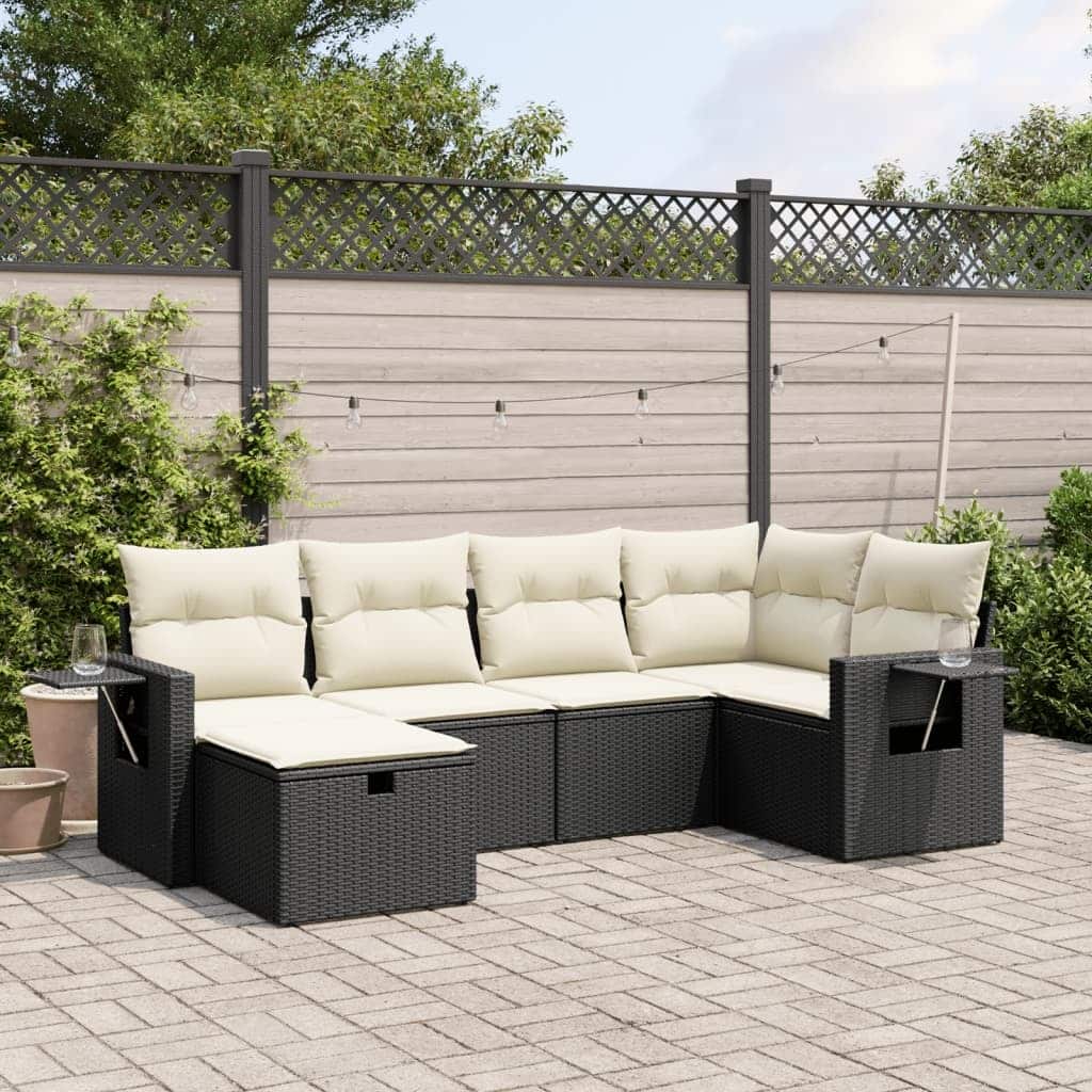vidaXL Garden Sofa Set Beige/Black/Brown/Grey
