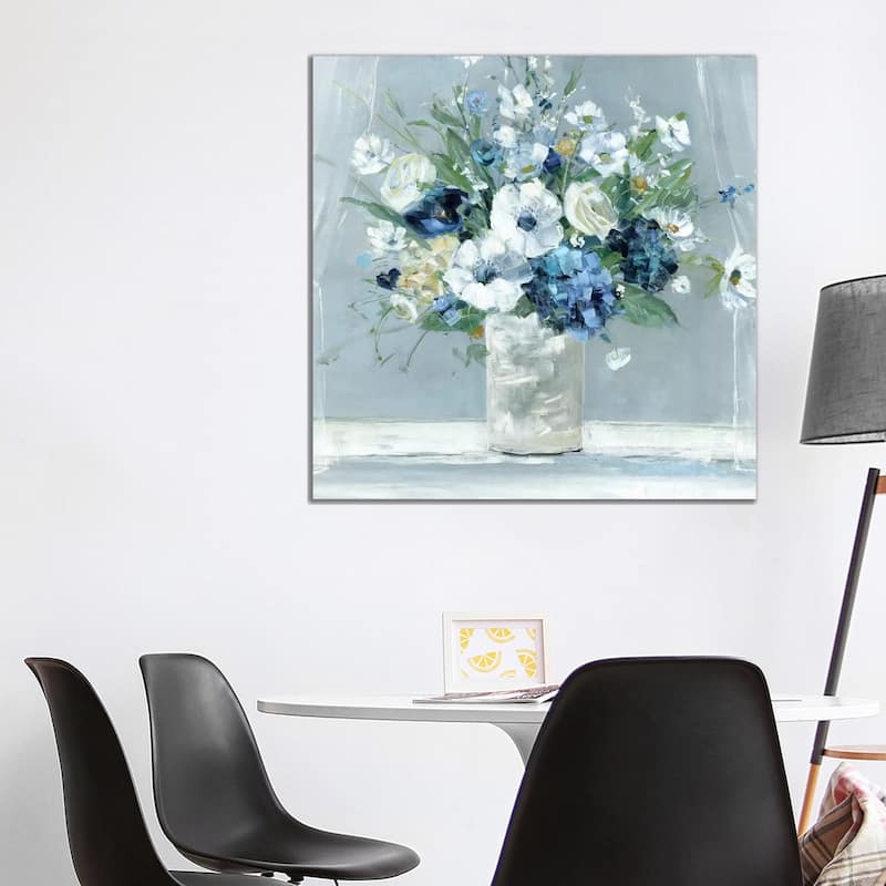 iCanvas "Be Happy Blue" by Sally Swatland Canvas Print - 37x37x1.5