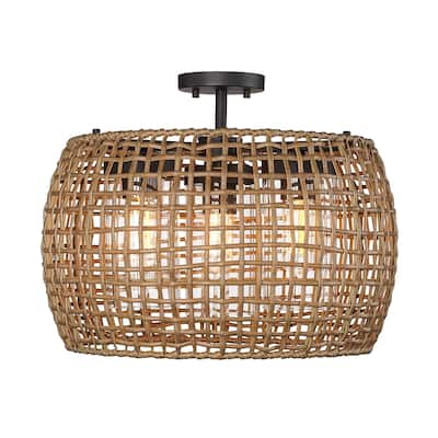 Piper 3-Light Outdoor Semi-flush