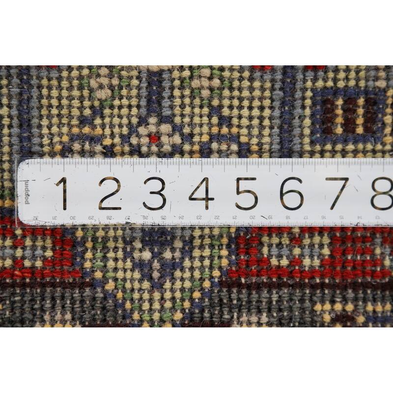 Geometric Kazak Indian Foyer Rug Hand-Knotted Wool Carpet - 2'0" x 3'0"