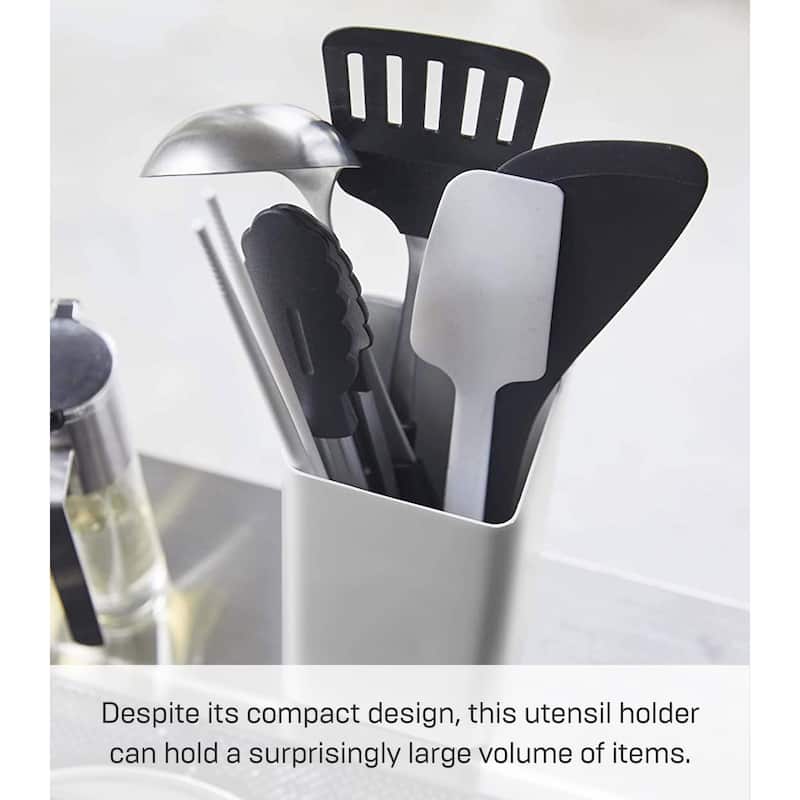 Yamazaki Home Kitchen Utensil Organizer, Steel - L 3.74 x W 3.74 x H 7.09 inches