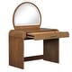 preview thumbnail 23 of 22, 39" Makeup Vanity Desk Bedroom Dressing Table with Curved Touch LED Light Makeup Mirror
