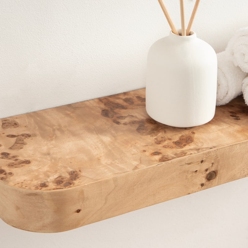 Kate and Laurel Burlock Floating Wall Shelves - 2 Piece 24 Inch