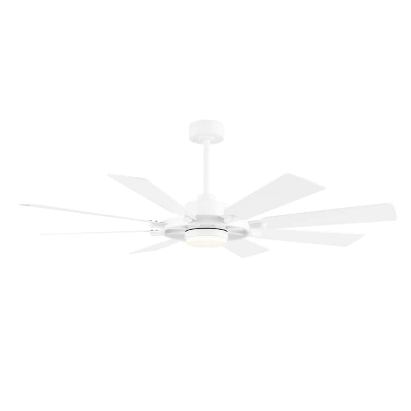WINGBO 60-inch/72-inch 8-Blades Indoor DC Motor Ceiling Fan With LED Light and Remote Control