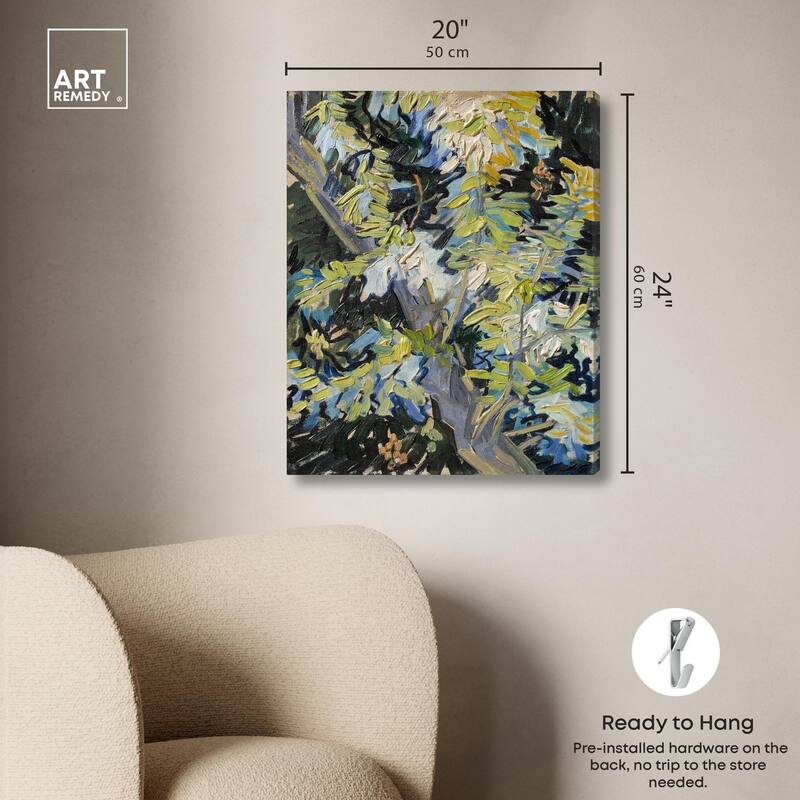 Blossoming Acacia Branches 1890 Canvas by Art Remedy, Gallery Wrapped