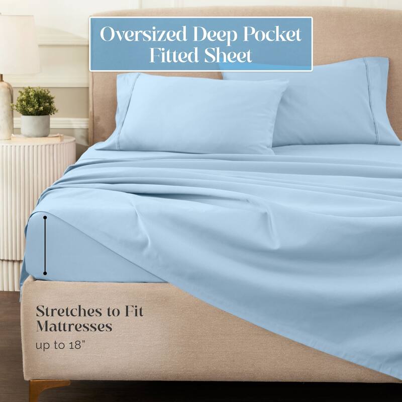 Blue Nile Mills 1200 Thread Count Egyptian Cotton Deep Pocket Sheet Set