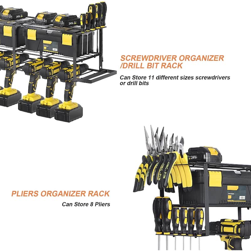 Power Tool Organizer with 6 Drill Holders