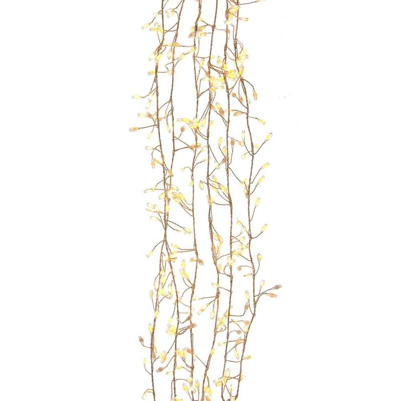 Kurt Adler 300-Light Cluster Garland with Classic White LED Twinkle Lights