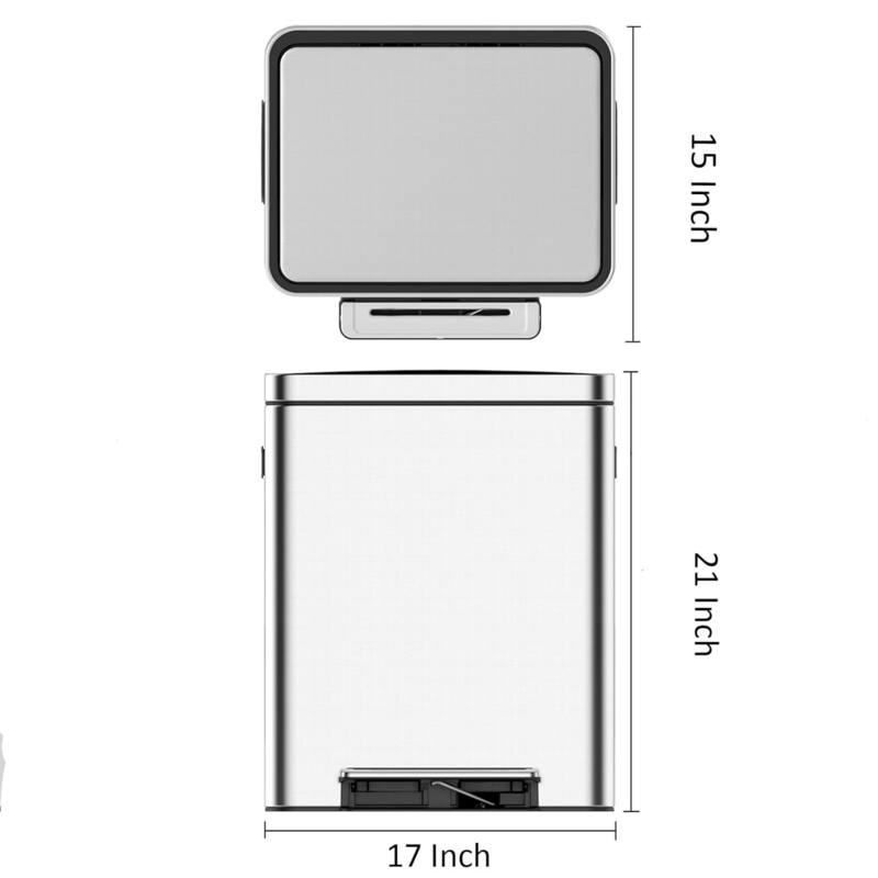 Double Compartment Classified Garbage Can