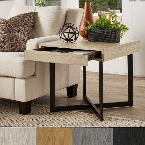 Eldersley Wood Finish End Table with One Drawer by iNSPIRE Q Modern. Opens flyout.