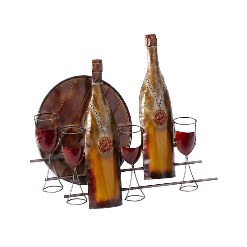 Metal Wine Home Wall Decor - Copper - Roche River Decor