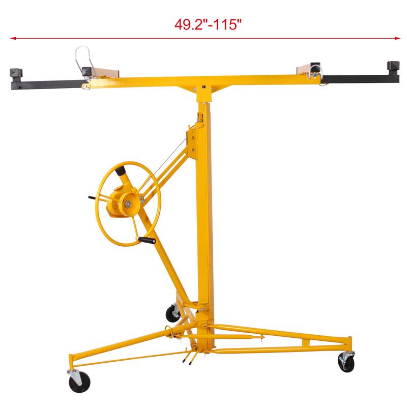 4' x 16' Drywall Panel Lift, Lockable Rolling Caster Ceiling Lift,150Lbs