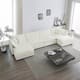 Option White 4-Seater Sofa+Ottomans*2