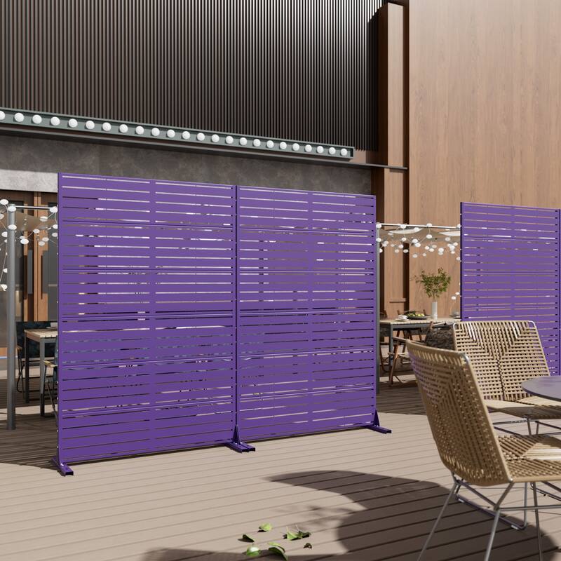 Dovelina 6ft.Outdoor Freestanding Metal Privacy Screen Decorative Garden Fence - 72"x47"