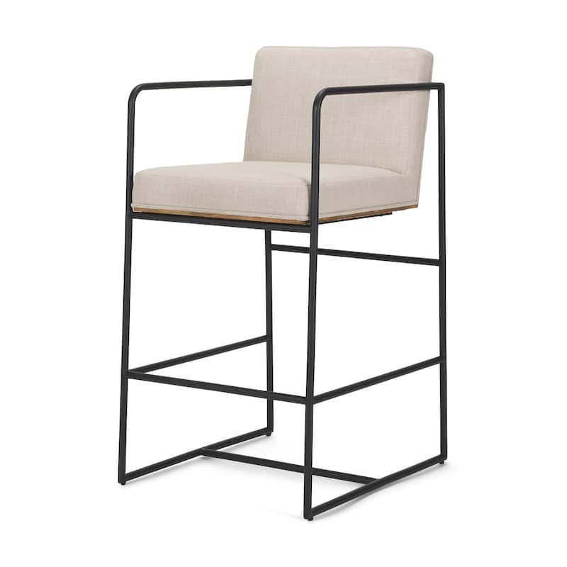 Hollyfield II Cream Fabric Seat W/ Gold Metal Base Counter Stool - Counter Height