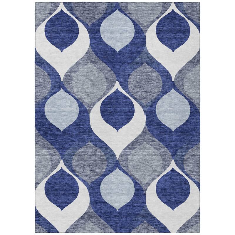Machine Washable Indoor/ Outdoor Chantille Geo Contemporary Rug