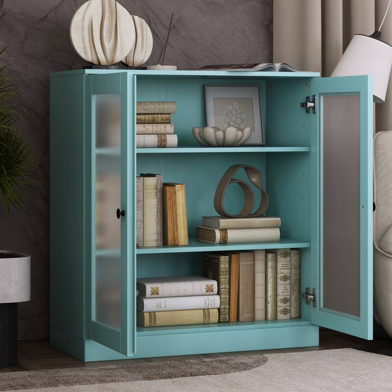 100% Solid Wood 3-shelf Bookcase with Optional Doors by Palace Imports