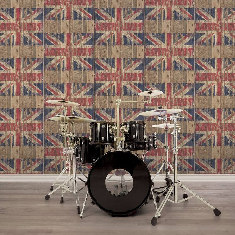 Galerie Wallcoverings Grunge Union Jack Design Non-woven Matte Wallpaper Roll