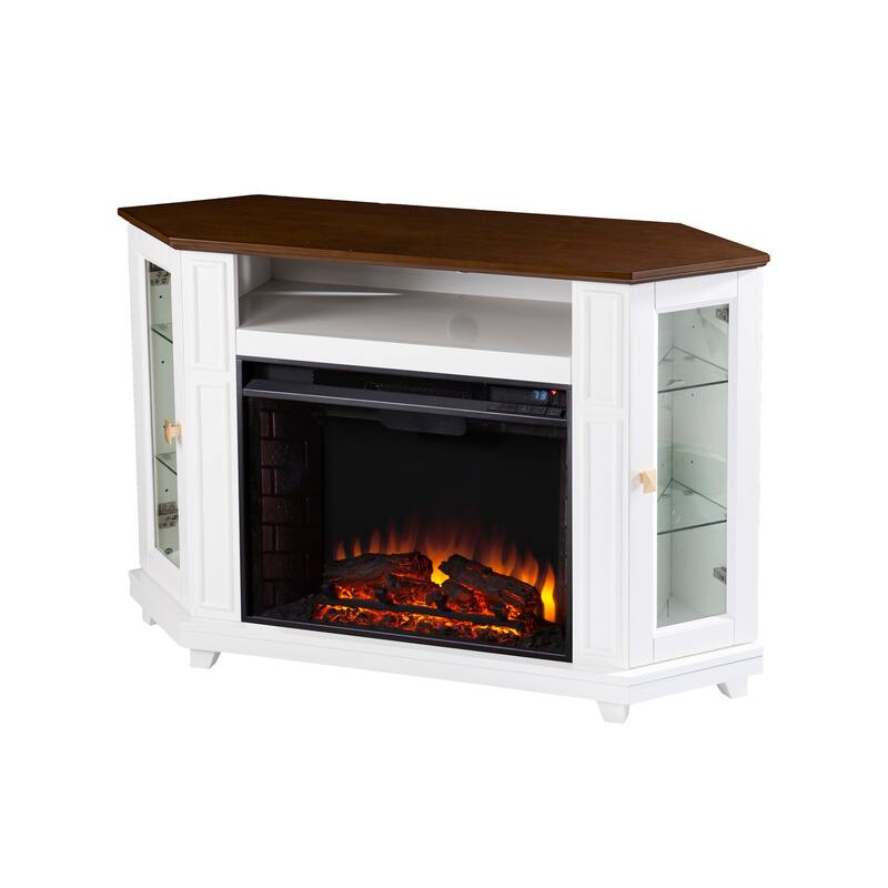 SEI Furniture Daventry Transitional White Wood Electric Fireplace