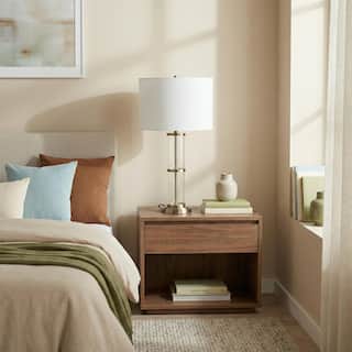 Viltro Clear Glass and Brushed Nickel Modern Table Lamp