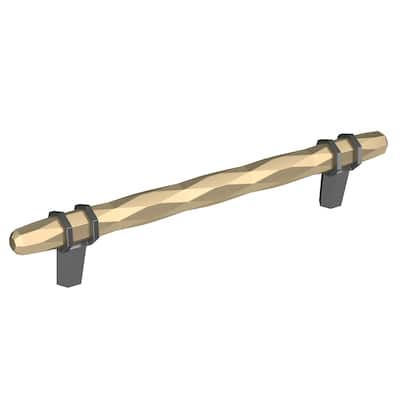 London 6-5/16 in (160 mm) Center-to-Center Golden Champagne/Black Chrome Cabinet Pull