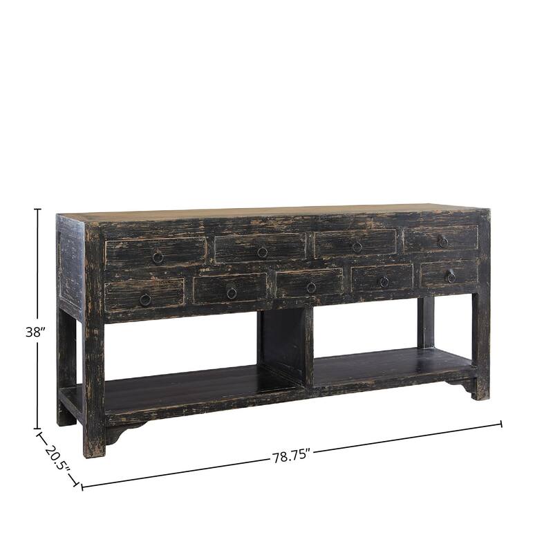 Lakes 78.75-inch 9-Drawer Sideboard, Antique