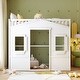preview thumbnail 2 of 12, White Twin Size Solid Wood House Loft Bed with Ladder