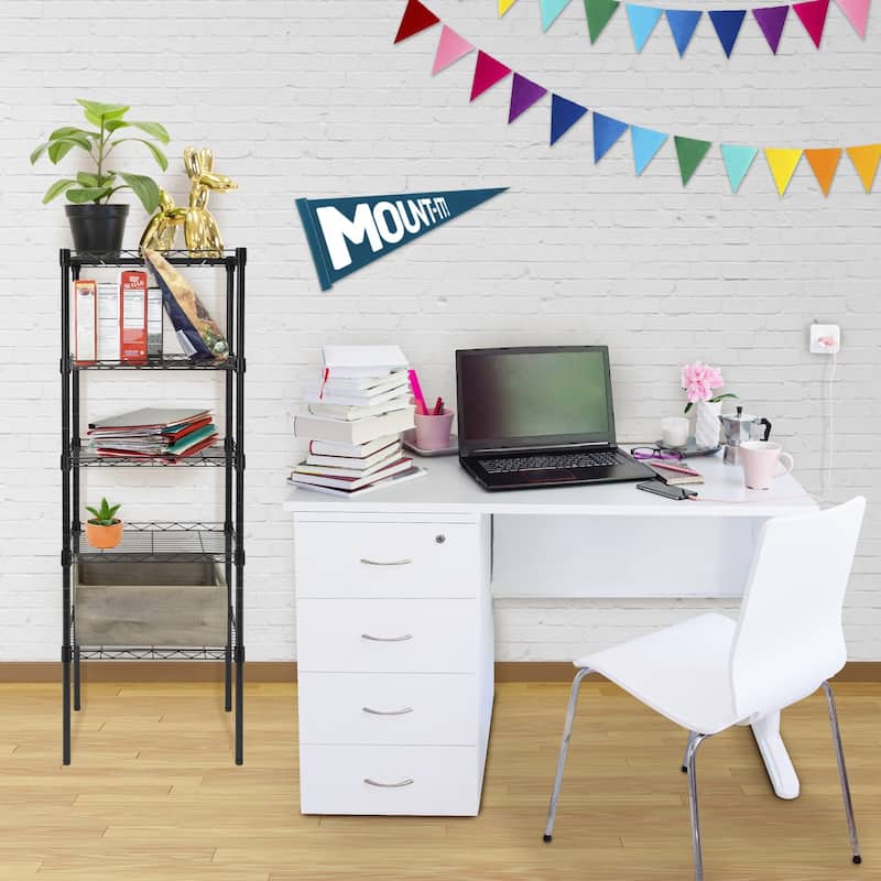 Mount-It! 5 Tier Metal Shelving Unit Pantry Storage