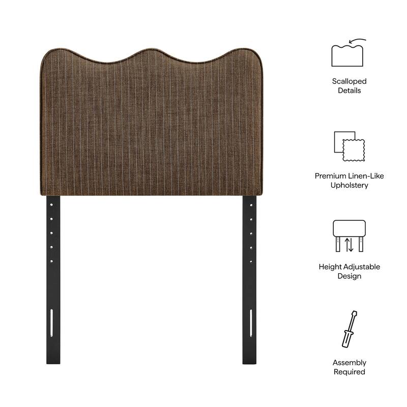 Athena Striped Fabric Upholstered Headboard
