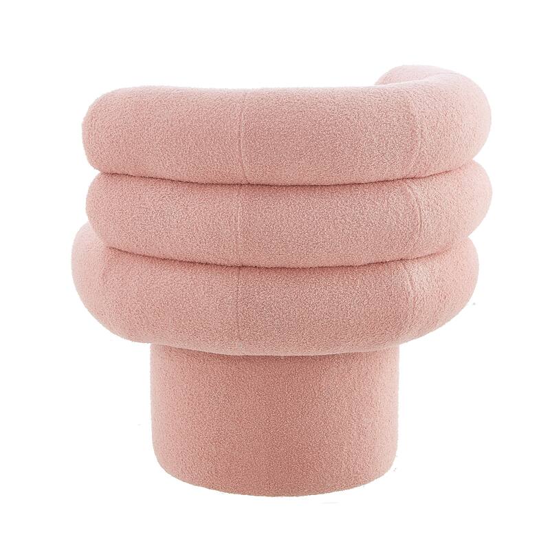 Christopher Knight Home - Swivel Bliss American Design Upholstered Round Swivel Barrel Chair with Teddy Fleece Fabric