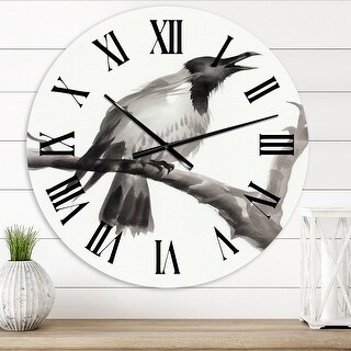 Designart 'crying Crow On A Branch' Traditional Wall Clock - Bed Bath 