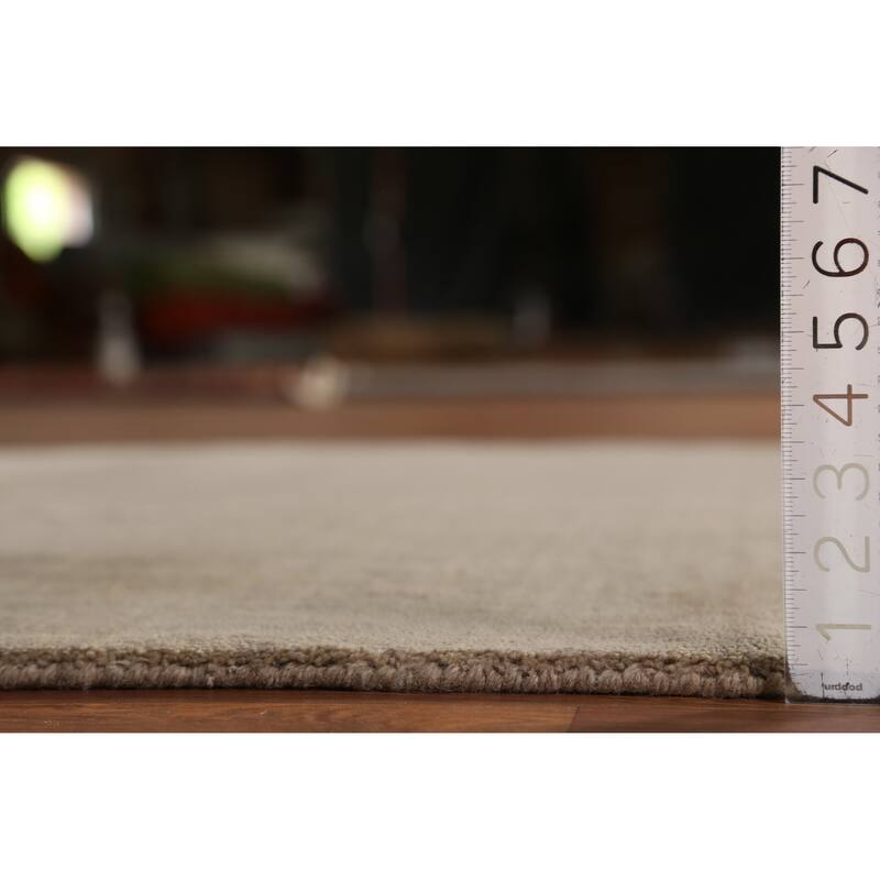 Beige Tribal Gabbeh Indian Rug Hand-Knotted Oriental Wool Carpet - 4'7" x 6'4"