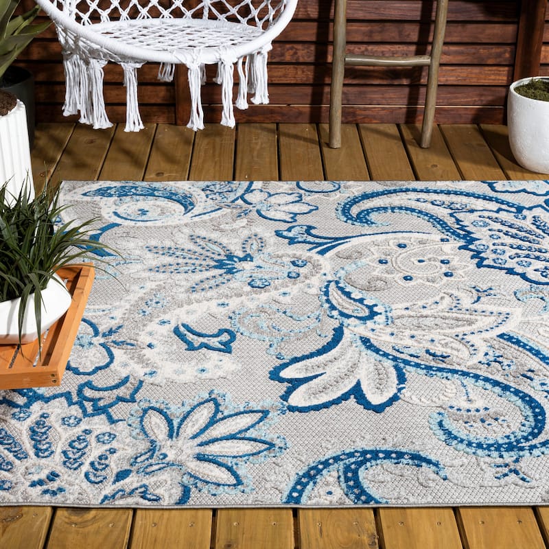 JONATHAN Y Lucena Paisley High-Low Indoor/Outdoor Area Rug