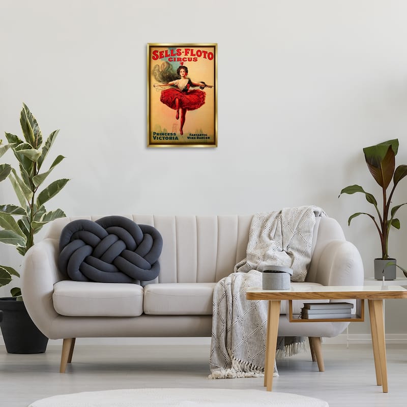 Stupell Sells-Floto Circus Vintage Poster Framed Floater Canvas Wall Art Design By Marcus Jules