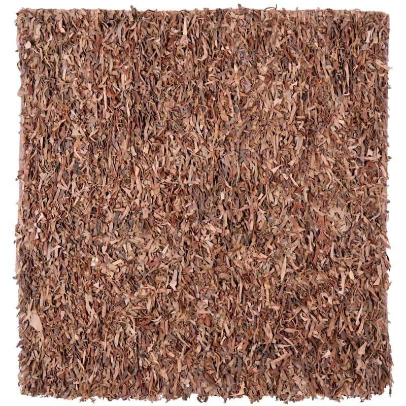 SAFAVIEH Handmade Leather Shag Carlijn Modern Leather Rug