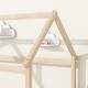 preview thumbnail 5 of 7, Twin Size Pine Wood House Bed Frame with Guardrails & Slats, Natural