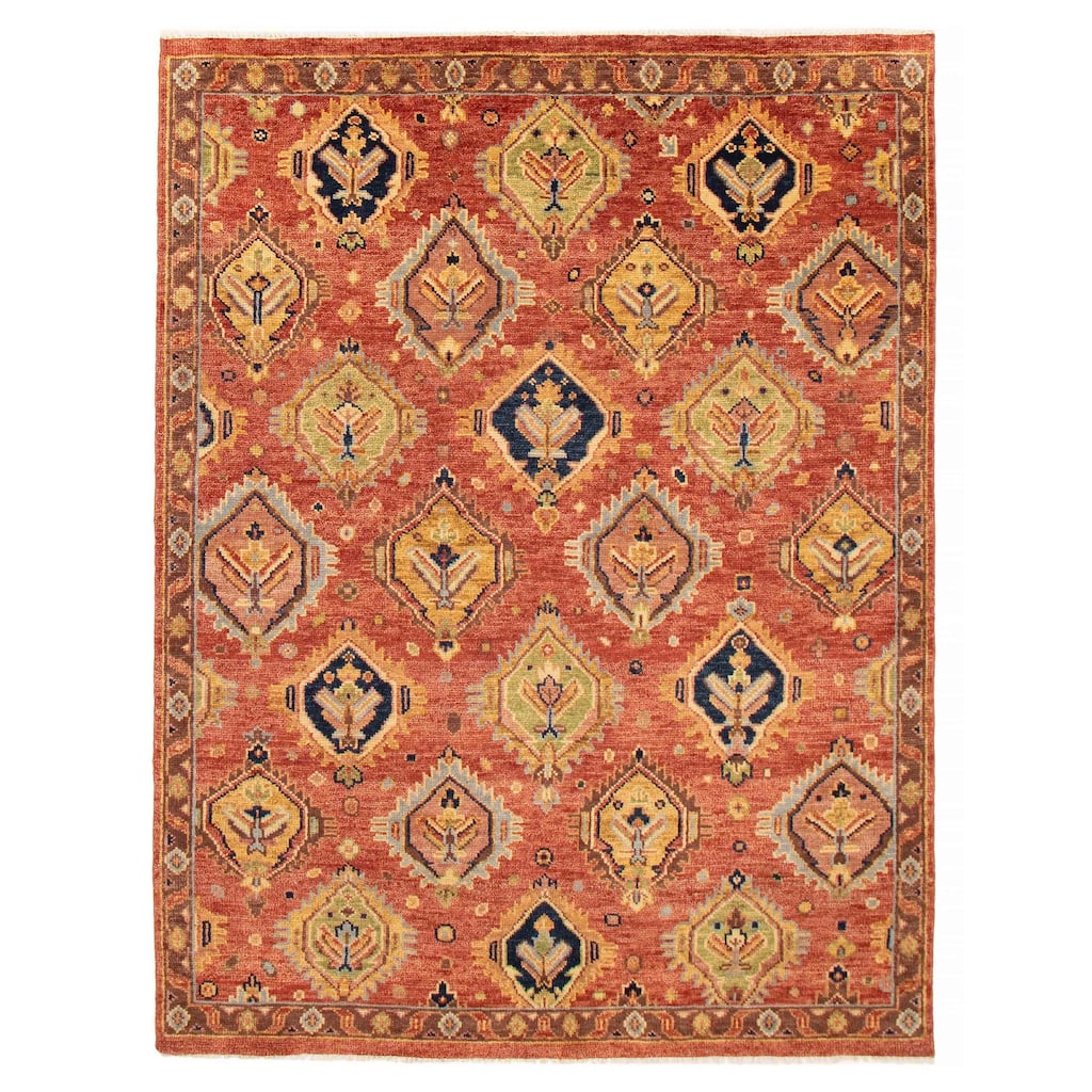 ECARPETGALLERY Hand-knotted Jules Serapi Dark Copper Wool Rug - 7'7 x 9'10