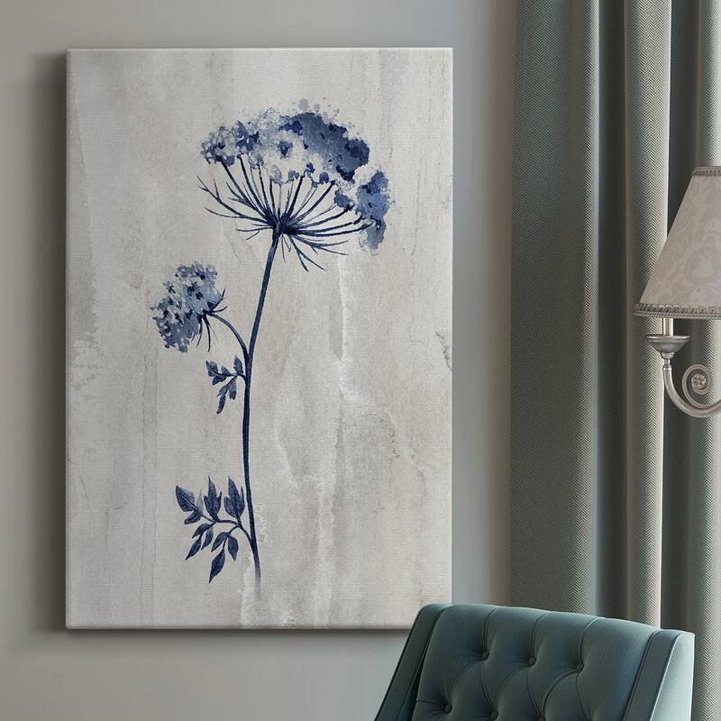 Indigo Botanical I Premium Gallery Wrapped Canvas - Ready to Hang