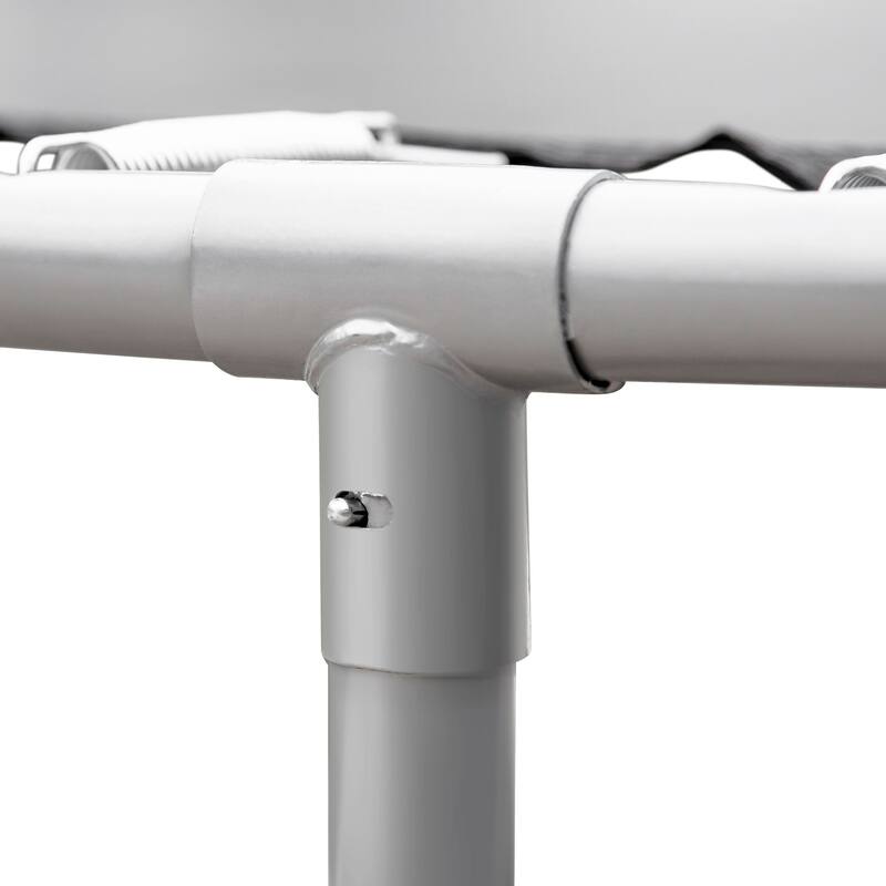 Powder-Coated Trampoline - Basketball Hoop, Inflator, Ladder, Outer Safety Enclosure, Orange - 168