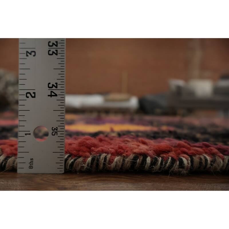 Hand Knotted Oriental 100% Wool Carpet Modern Tribal Brown Moroccan Area Rug - 10' 6'' X 6' 10''