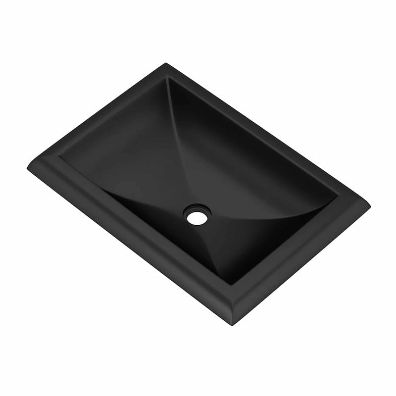 Montecito NativeStone and Concrete Drop-in Bathroom Sink - 21.5" x 15.5" x 5.25" - Charcoal