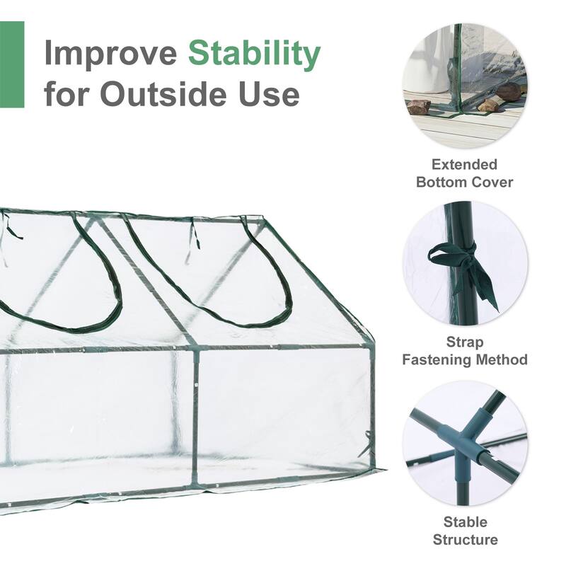 Aoodor Mini Greenhouse with 2 Zipper Doors,
